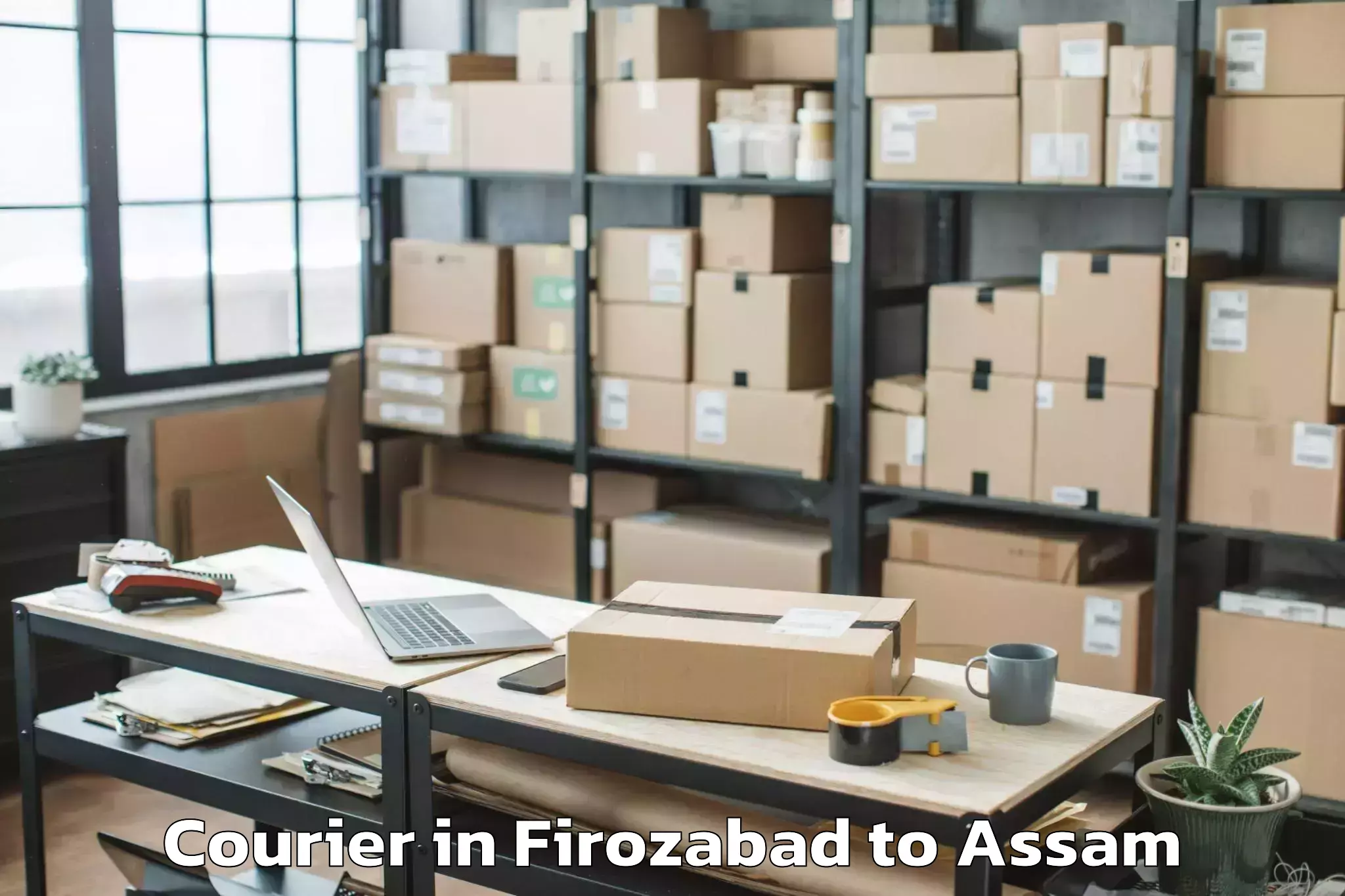 Top Firozabad to Laharighat Courier Available